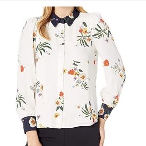 Vince Camuto Surreal Garden Button-down Blouse XS
